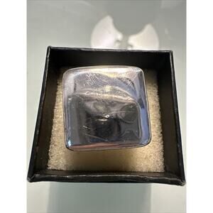 Stamped Sterling Silver Electroform Statement Square Ring Sz 7.5
